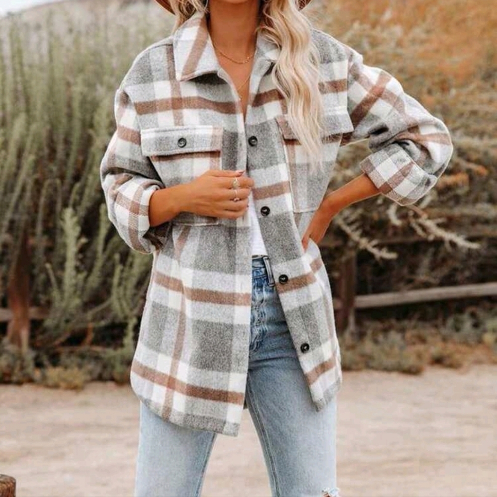 Womens Plaid Shacket